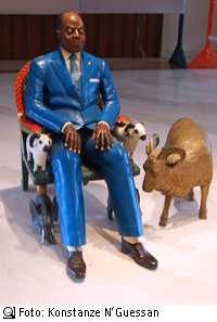 Plastik des ersten Präsidenten der Elfenbeinküste Félix Houphouët-Boigny, Foto: Konstanze N'Guessan