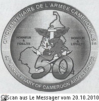 Logo des Cinquantenaire der Armee: Sacn aus Le Messager 3208; 20.10.2010